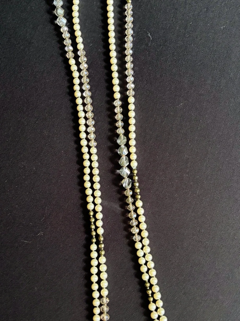LOFT Pearl and Smoky Bead Strand Necklace